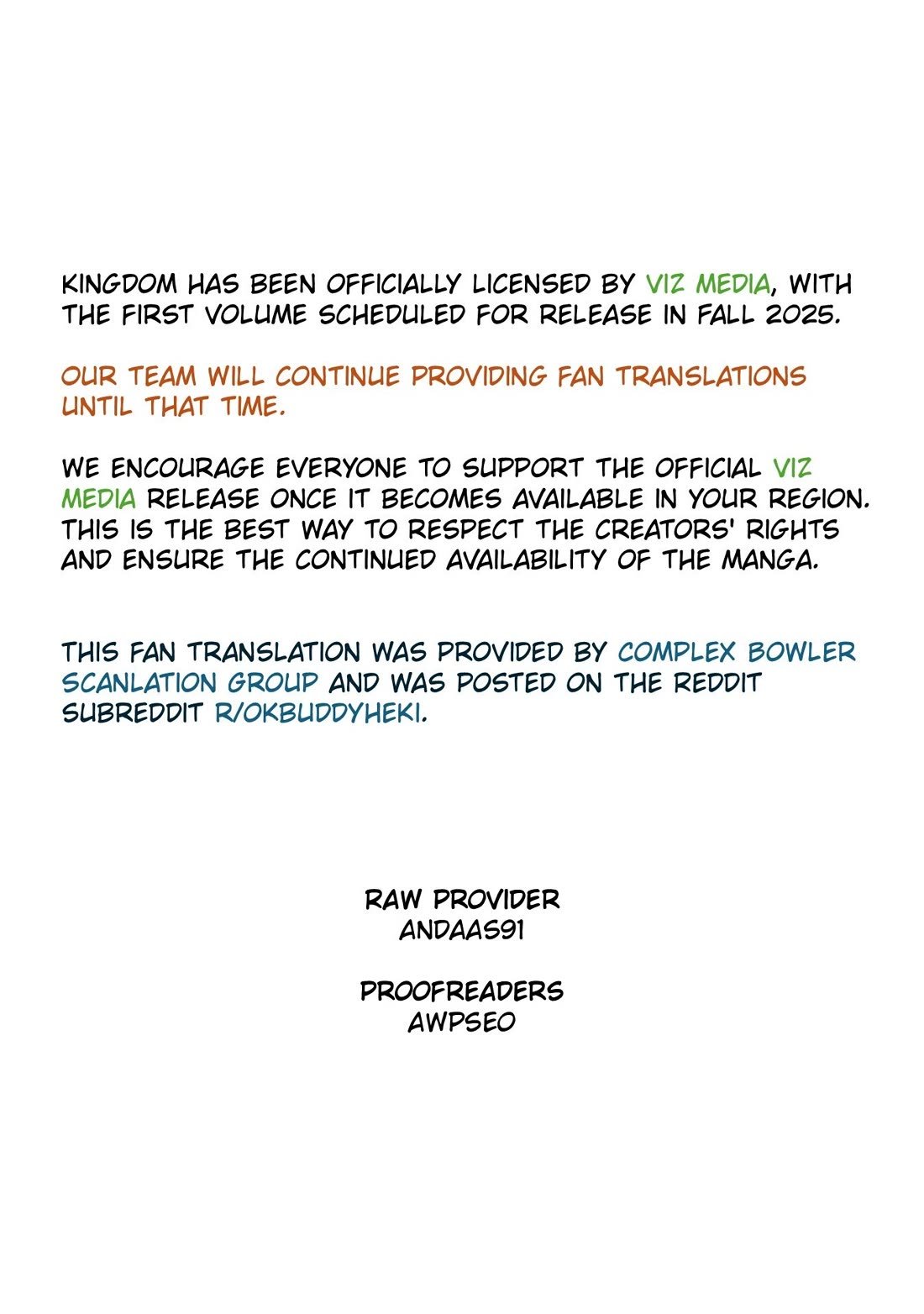 Read Kingdom ENGLISH Manga Online