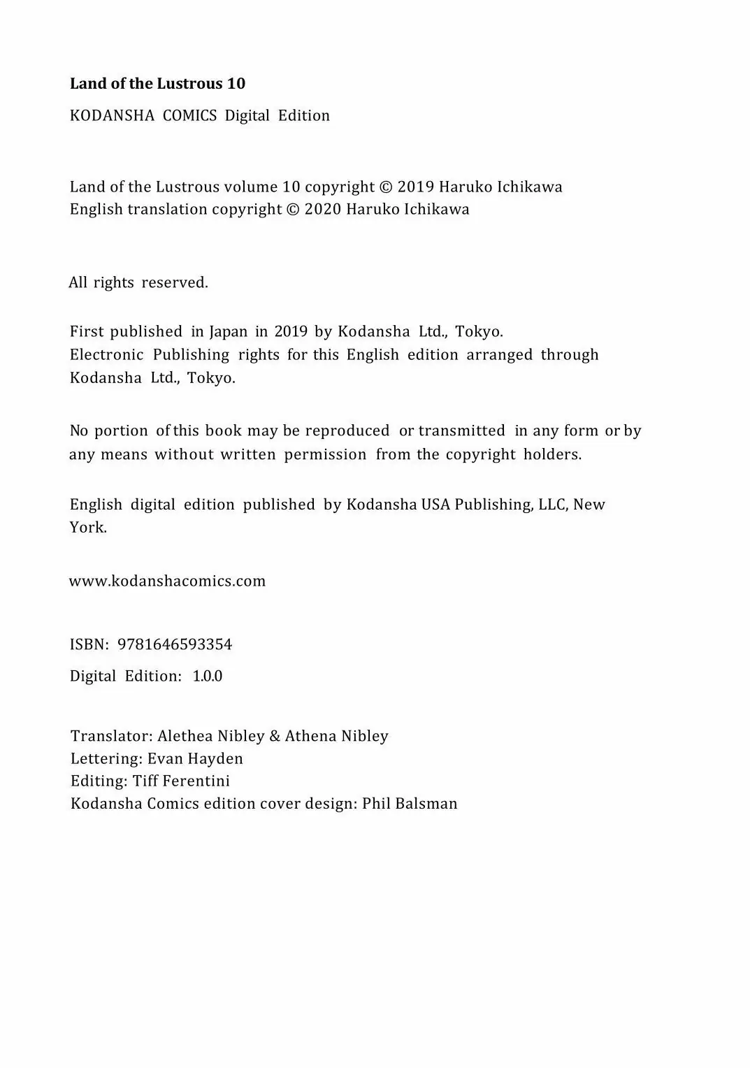 Read Land of the Lustrous ENGLISH Manga Online