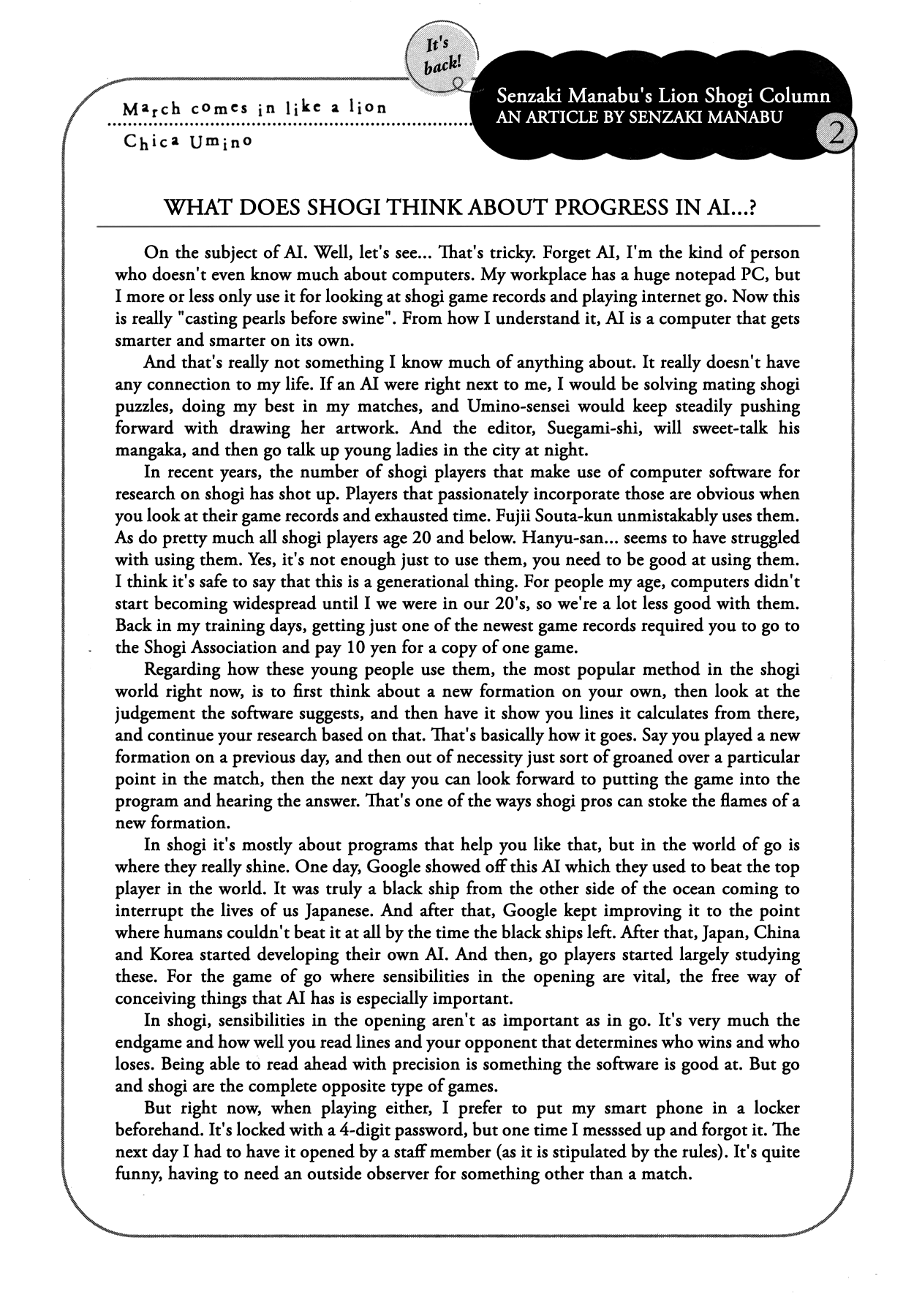 Read March Comes in Like a Lion ENGLISH Manga Online