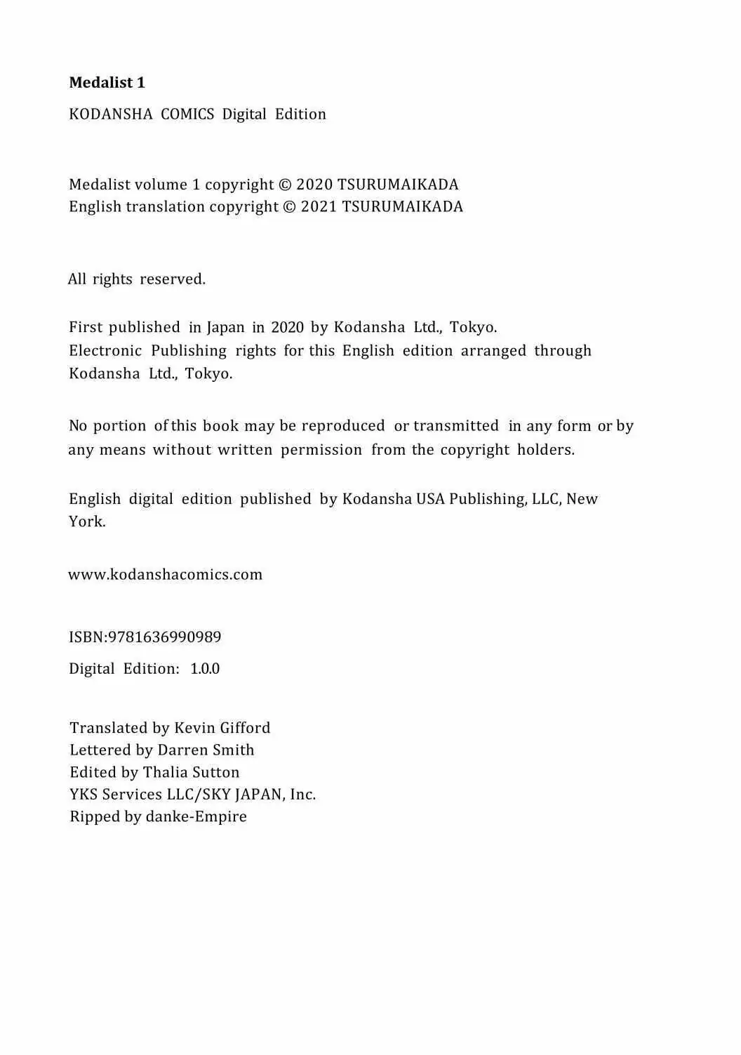 Read Medalist ENGLISH Manga Online